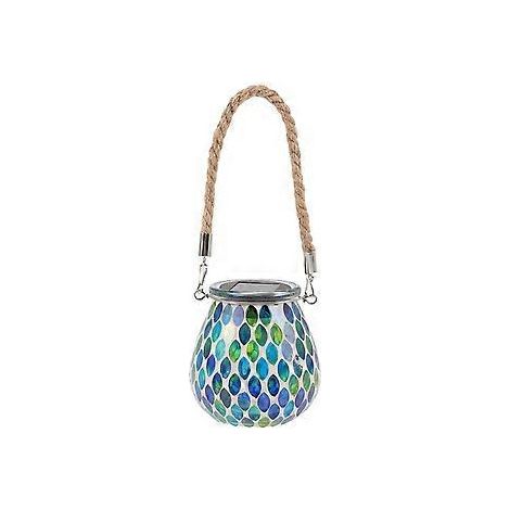 Lampe solaire décorative d'extérieur en forme de mosaïque, en forme de bocal Mason, pour jardin.