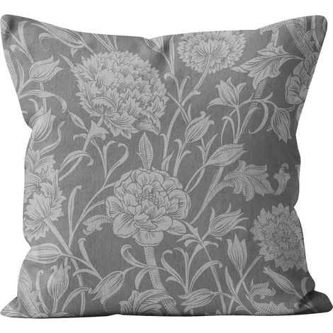 Coussin déhoussable imprimé en polycoton 40x40 cm DAHLIA, par Soleil d'Ocre