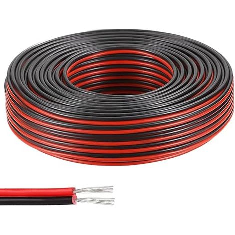 Electric Wire, 2 Wires 0.3mm² Tinned Copper Red And Black Flexible Electrical Cable Extension Cable Cord 12V for LED Strip Electrical Cable (1/5)