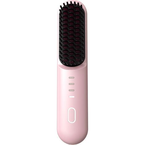 Brosse à lisser sans fil Pink Edition - - Rechargeable par USB - Pour les voyages - Mini brosse à lisser sans fil avec accessoires (1/5)