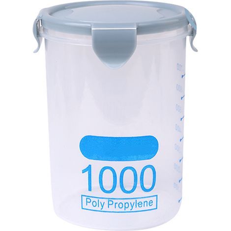 Food Storage Container 1000ml Plastic Stackable Airtight Cereal Dry Food Storage Jar for Kitchen Organization Blue (1/5)