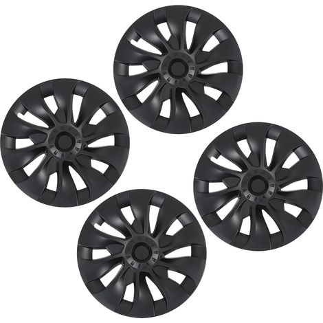 4Jantes Enjoliveurs 18 Pouces Noir Mat Sportif Compatible Tesla Model 3 2017-2023 Lot de 4 (1/5)