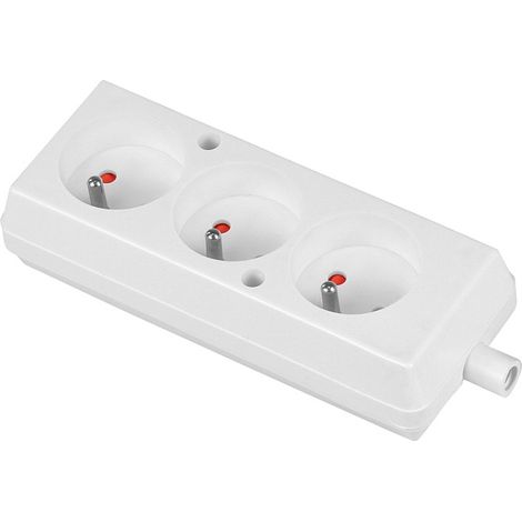 Presa tripla 16A 250V rimovibile Z/U bianca - VT-302-0031