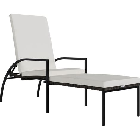 Liegestuhl mit Fußstütze Geflochtene Rattan Braun