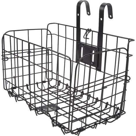 Panier arrière pliable pour vélo, en maille métallique, amovible et pliable, à suspendre à l'avant ou à l'arrière, sac de vélo, porte-bagages pour VTT (1/5)