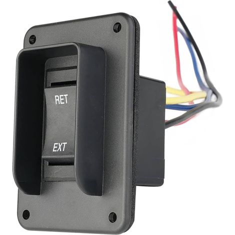 Interruptor basculante de potencia con conector estabilizador, máx. 30 amperios, 12 V/24 V, extensión-retracción, mazo de cables de 4 pines, polaridad inversa momentánea, IP68 (impermeable) para autoc (1/5)