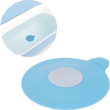 Bouchon de vidange de baignoire en silicone à ventouse pour évier, cuisine et salle de bain, bleu (1/5)