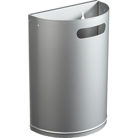 Corbeille décrochable murale Arkea - 20l - gris métal - RAL 9006 (1/3)