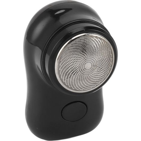 Mini tondeuse à barbe de poche, rechargeable USB-C, silencieuse, avec batterie 400 mAh, idéale pour les voyages en voiture, finition noire brillante. (1/5)