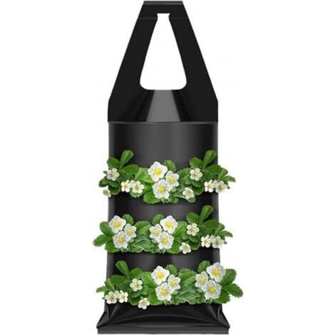 Sacs de plantation de fraisiers à 9 trous, adaptés aux clôtures, jardins, balcons et terrasses. (1/5)