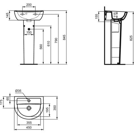 Columna de lavabo blanco brillo - Ideal Standard Eurovit (1/2)