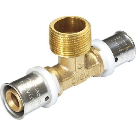 Raccordo tee maschio diam.3/4x26 a pressare per multistrato (1/3)