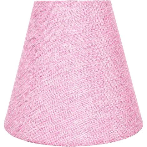 Abat-jour de Table E14 E27 en Tissu Rose, Installation Simple (1/5)