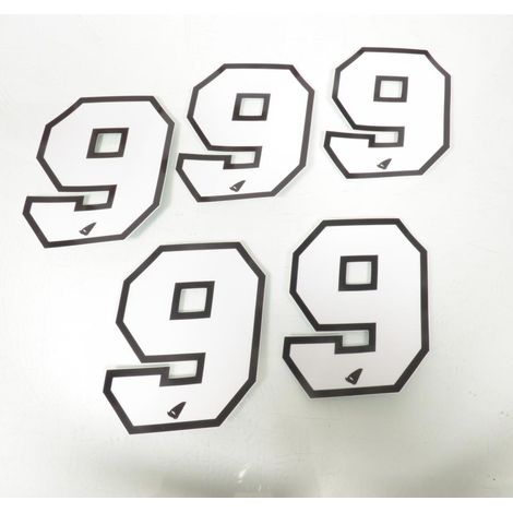 Autocollant stickers UFO pour moto Numero 9 blanc 130x102mm Neuf