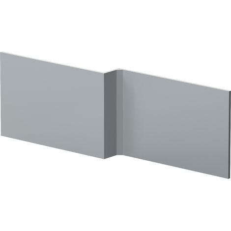 Nuie Satin Grey 1700mm L Shaped Shower Bath Front Panel - MOF273 (1/2)