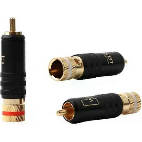 Pour Hi-Fi, lot de 4 connecteurs RCA mâles WBT-0144, fiche de signal RCA WBT 0144, connecteurs RCA en cuivre à tête lotus - JXLGV (1/4)