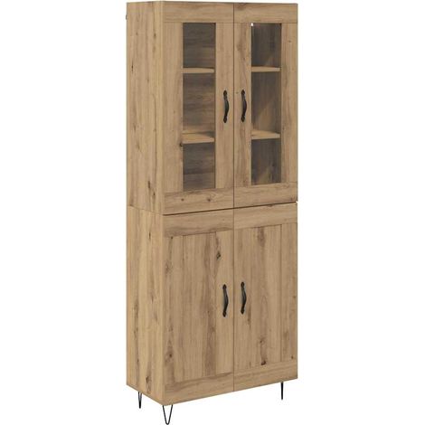Maison Exclusive - Aparador alto Roble artesanal 69,5 x 34 x 90 c