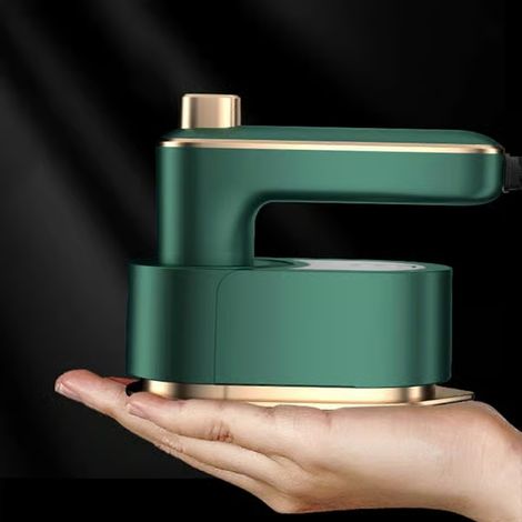 Fer à repasser de voyage portable Mini Fer à repasser 180° Rotatif Vapeur à main Repassage pliable pour vêtements tissus Vert Taille unique Free sizeGreen (1/5)
