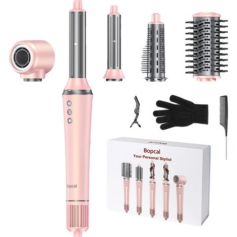 Sèche-cheveux, polyvalence 5 en 1, technologie de séchage rapide, Rose, 220V-240V Prise EU (1/2)