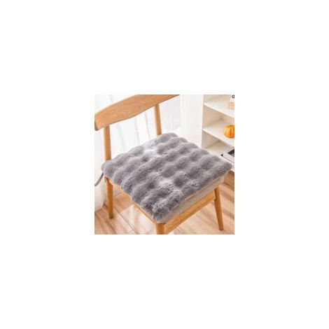 Sitzkissen aus Kunstfell und Seide – geeignet für Büros, Restaurants, Stühle usw. – 1 Stück, dunkelgrau, 40 × 40 cm – Crezuo