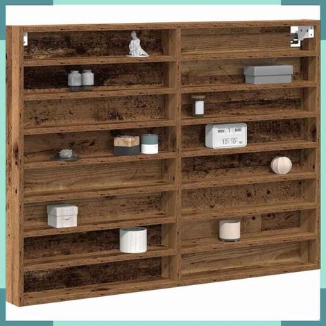 869186 Vitrine Bois ancien 100 x 8,5 x 75 cm Bois d'ingénierie (1/5)