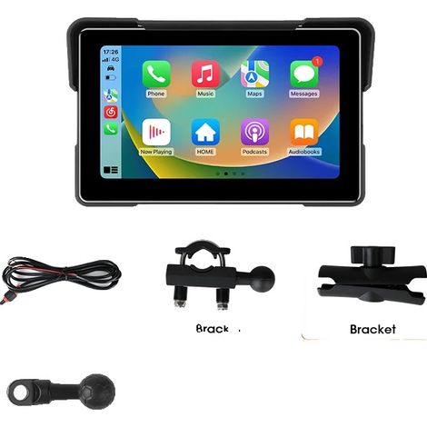 Videoregistratore per moto, supporto CarPlay wireless, funzionalità doppia telecamera, lettore per moto - nessuna telecamera, nessuno (1/2)