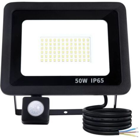 50W Projecteur LED Exterieur Avec Détecteur de Mouvement,Projecteur LED Extérieur IP65 Etanche,72 LED Spot LED Extérieur 5000LM,6500K Blanc Froid Projecteur LED Eclairage Exterieur Ave