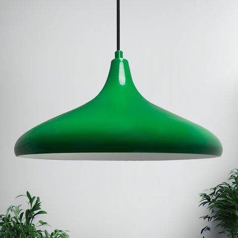 Champion Industrielle Pendelleuchte aus Grün handbemaltem Metall – Vintage Kronleuchter E27 Ø35 cm für Wohnzimmer, Schlafzimmer oder Esszimmer (1/4)