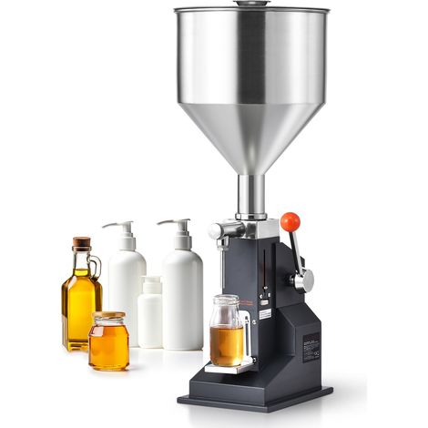 5–50 ml Abfüllmaschine Manuell Flüssigkeitsabfüllmaschine aus lebensmittelechtem Edelstahl 304 Silikon PTFE Filling Machine Inkl. zwei Düsen 4 mm / 8 mm ideal zum Abfüllen von Honig Öl Essenz (1/5)