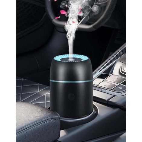 Car Aromatherapy Diffuser, 100ml Portable USB Humidifier with Colorful Lights, Suitable for Small Spaces, Homes, Offices and Bedrooms (Black). (1/4)