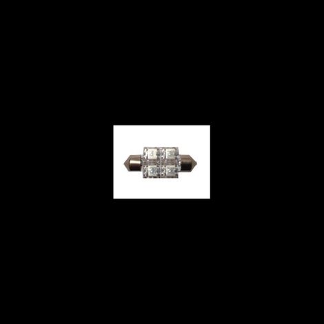 1 ampoule navette 36mm 4 LEDs eclairage bleu