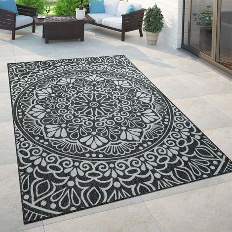 Paco Home Per interni ed esterni, per balcone e terrazza, con motivo orientale, in nero 120x170 cm