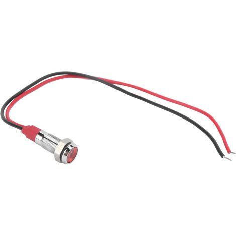 mm wasserdichte LED-Kontrollleuchte für Fahrzeug, LKW oder Boot, 6 V, rot mit Kabel