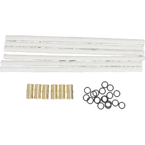 DIY-Weinflaschen-Fackelset: Robuste Fiberglasdochte mit Messinghaltern und Unterlegscheiben für die Außendekoration – 6 Dochte, 6 Halter, 20 Unterlegscheiben (1/5)