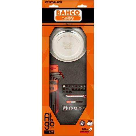Bahco Fit&Go 1/3 Schaumstoffeinlage, Stiftschlüssel, Bit-Satz und Magnetschale - 36-tlg.