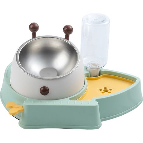 Gamelle double pour chat, protection des vertèbres cervicales, système anti-basculement, abreuvoir automatique pour chien (1/4)