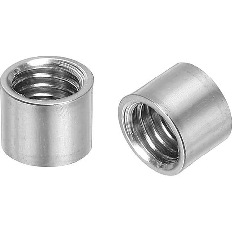 6Pcs Écrous de Raccordement Ronds M8, en Acier Inoxydable 304, Écrou de Tige de Manchon de 10 mm de Longueur pour Support, M8x10x12mm (1/5)