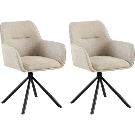 Lot de 2 chaises Tipton tissu Taupe