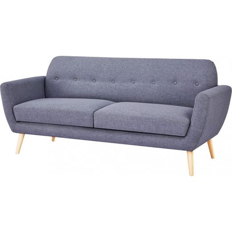 Divano 3 Posti Burton 193x79x86 h cm in Tessuto Grigio scuro (1/4)