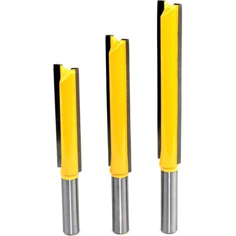 3Pcs 8mm Tige Fraise à Affleurer, Fraise à araser Fraise à Copier Avec Roulement Supérieur, Outils de Fraisage de Menuiserie (1/5)