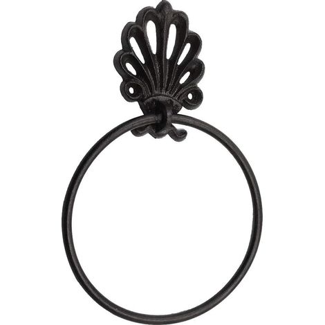 Anneau Porte Serviettes en Fonte Antique Rustique pour Accessoires de Salle de Bain Fixation Murale