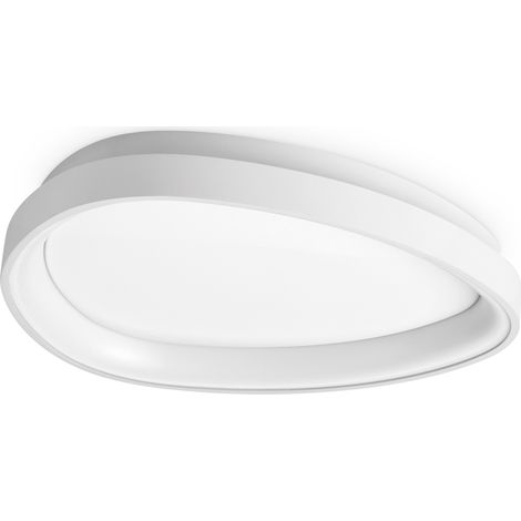 Plafoniera Contemporanea Gemini Metallo Bianco Led Integrato 23W 3000K Ip20