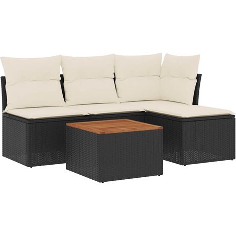Maison Exclusive - Set de muebles de jardín 5 pzas y cojines ratá (1/5)