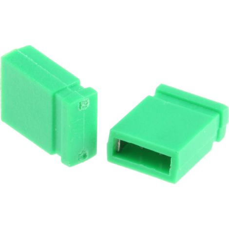 Cavalier de court-circuitage au pas de 2.54mm Vert, 2 contacts