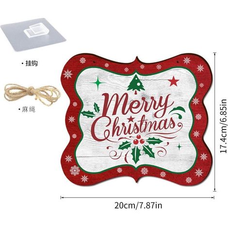 Pendentif En Bois - Décoration De Noël Pour Intérieur Et Extérieur - Idéal Pour Guirlandes Porte Et Porche - Lot De 1 (1/5)