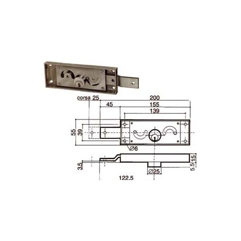 SERRATURA SERRANDA LATERALE CILINDRO FISSO TONDO  SX (6412.000)    PREFER