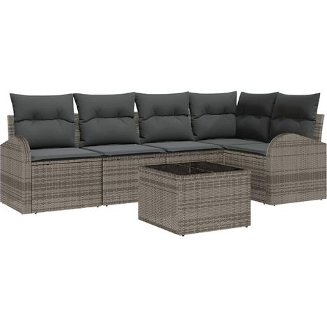 Maison Exclusive - Set di divani con cuscino Grigio Poliestere