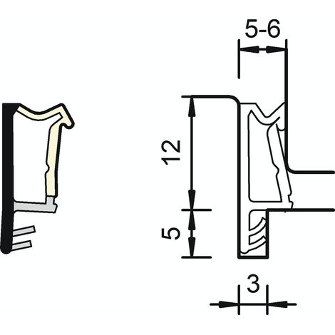 Flügelfalz- und Überschlagdichtung SP6865, Kunststoff graphitgrau