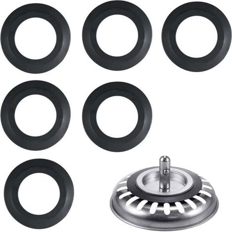 Joint Bonde Evier,6 Paquets Ø extérieur 54 mm, Ø intérieur 32 mm Cuisine Baignoire Bonde Lavabo Joint en Élastomère pour Paniers Filtrants Vidange Bouchon de Vanne et Tamis lavabo Soupape (1/4)