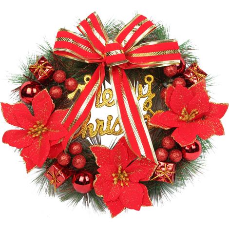 Guirlande De Noël - Couronne Artificielle Pour Porte Et Mur - 30 Cm - Décoration Intérieure Et Extérieure - 1 Pièce (1/5)